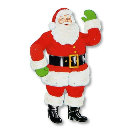 Beistle Joyful Jolly Jointed Santa Claus Christmas Figurine Prop Decoration 29"