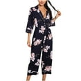 thumbnail image 2 of Azrian Womens Pajamas,Women's Home Clothes Women's Winter Pants with Long Sleeves Pajama Suit XL Size,Navy on, 2 of 5