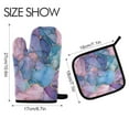 thumbnail image 2 of Yayeee Oven Mitts and Pot Holder Set of 4 Heat Resistant Kitchen Gloves Baking Hot Pad, Pink Marble Pattern, 2 of 5