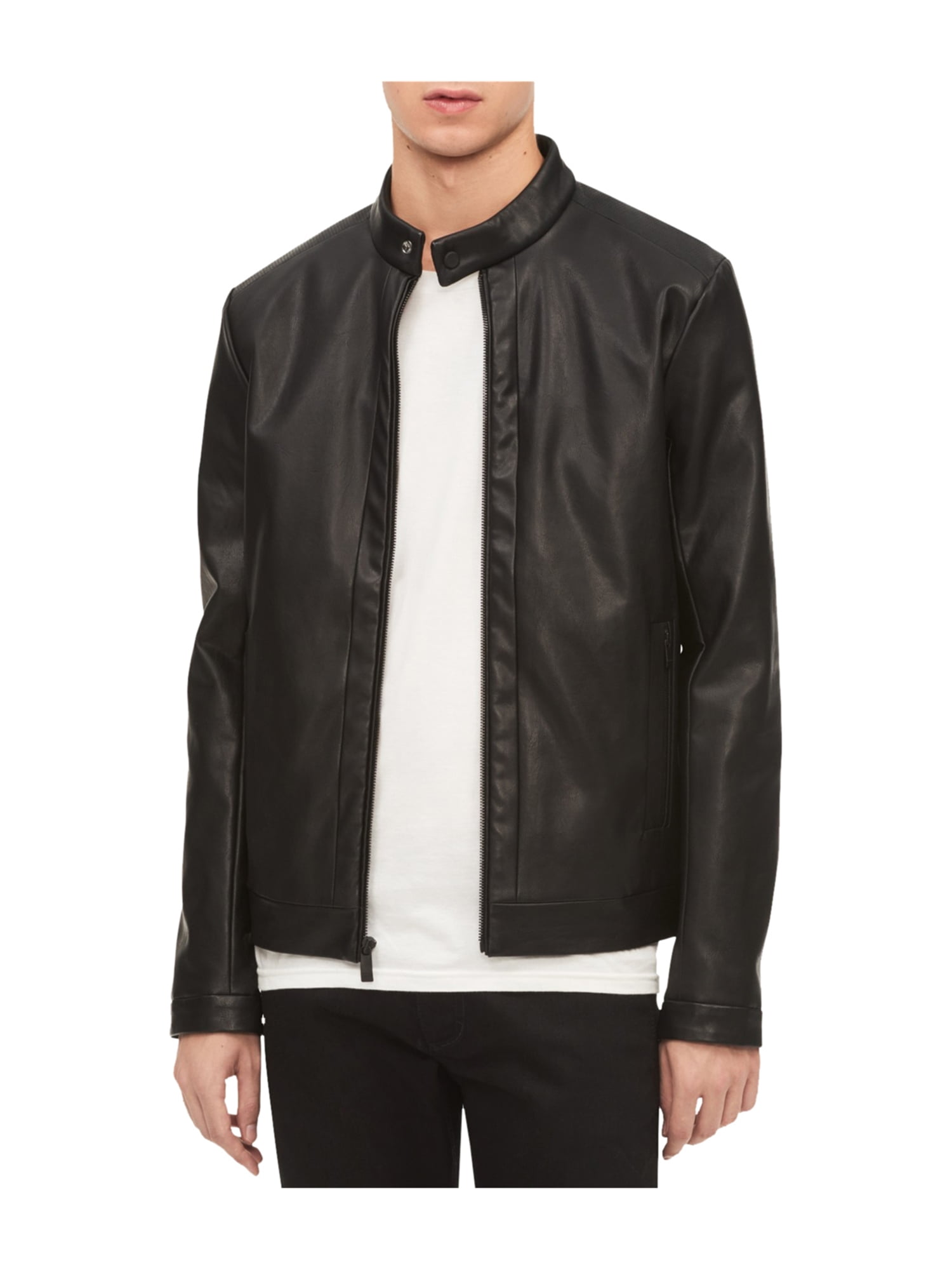 calvin klein mens leather jacket