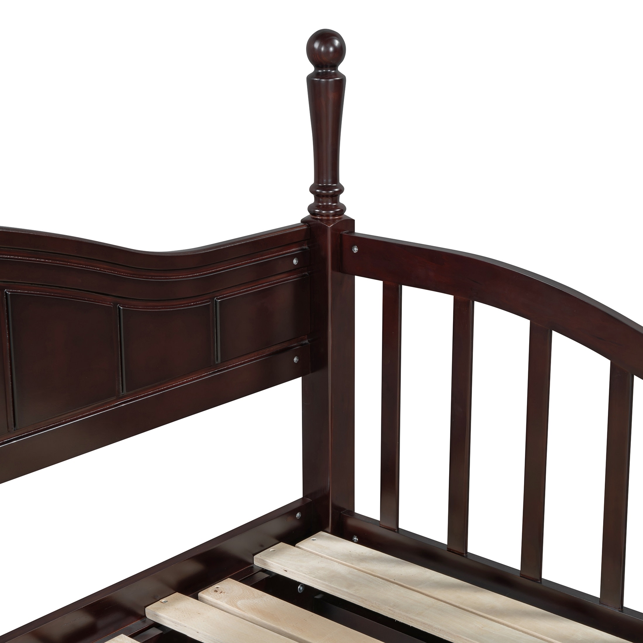 Noble House Wooden Twin Size Daybed with Twin Size Trundle, Extendable Daybed with Two Storage Drawers, Espresso