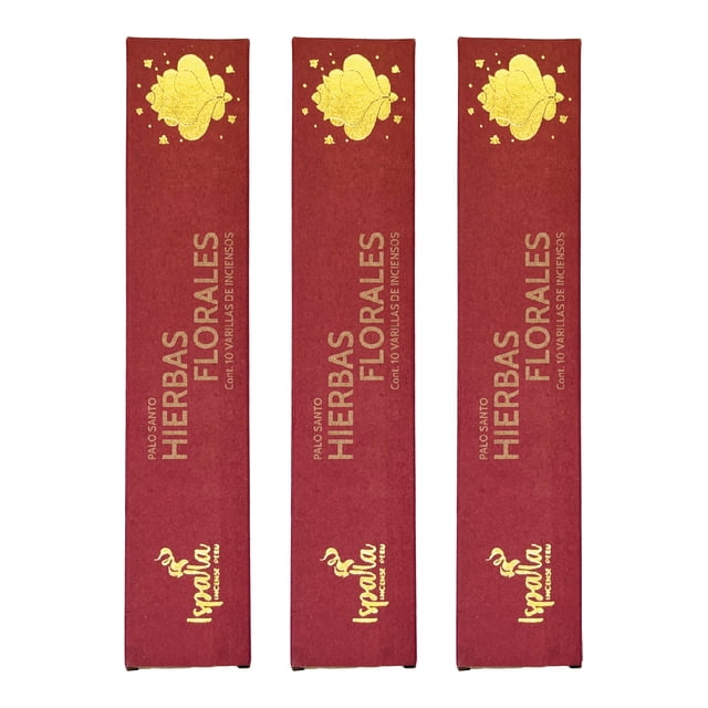 Incienso Aromático Artesanal Palo Santo y Hierbas Florales Pasión Floral 100% Vegano para Hogar, Oficina y Meditación 3 PACK