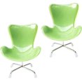 thumbnail image 1 of 1:6 Doll House Miniature Plastic Chair DIY Simulation Arm Swivel Chair (green) 2 Pcs, 1 of 5