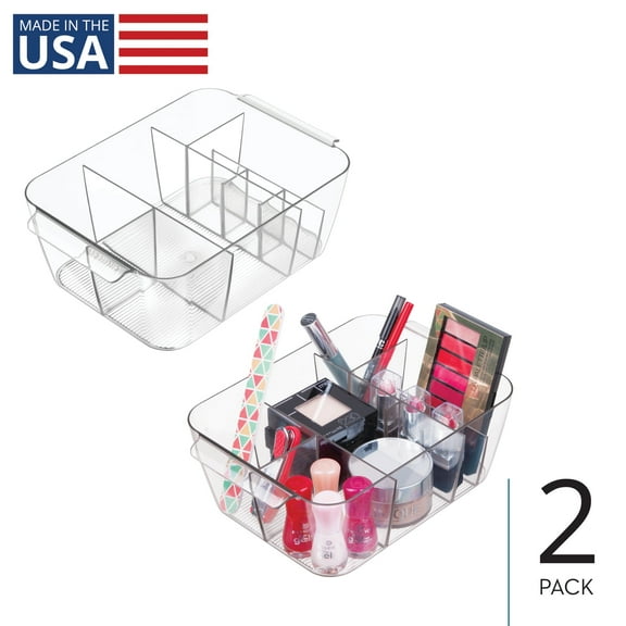 Divided Makeup Organizer for Bathroom Countertop - Storage for Cosmetics, Makeup Brushes, and Toiletries - Made in USA