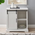 thumbnail image 5 of Walker Edison Carson Modern Farmhouse Sliding Slat Door Storage Cabinet, 32 Inch, Brushed White, 5 of 5
