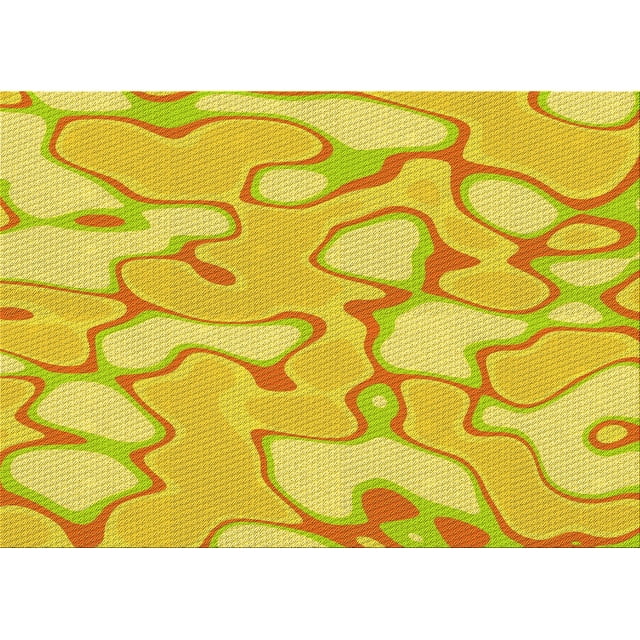 Ahgly Company Tapis d'Intérieur Rectangulaire Transitionnel Jaune Banane Lavable à la Machine, 2 Pieds x 5 Pieds