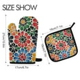 thumbnail image 2 of Yayeee Oven Mitts and Pot Holder Set of 4 Heat Resistant Kitchen Gloves Baking Hot Pad, Dark Floral, 2 of 5
