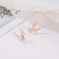 thumbnail image 2 of Pendientes de tuerca Hugo con abalorio de reno para mujer Oro, 2 of 10