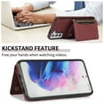 thumbnail image 3 of Dteck Case for Samsung Galaxy S21 Plus 6.7-inch,Shockproof Rubber Case Card Holder Wallet Hybrid Leather Kickstand Protector Lightweight Cover for Galaxy S21+,Winered, 3 of 6