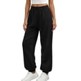 thumbnail image 6 of SZJXBUY Casual Sweat Pants for Women Basic Elastic Bottom High Waist Joggers with Pockets Baggy Athletic Work Pants Fall Black,L, 6 of 6