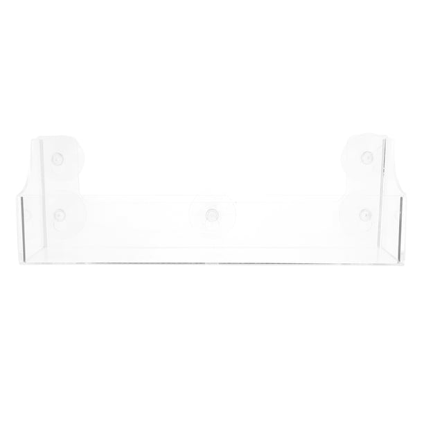 Estante de acrílico transparente con ventosa para pared, organizador para botellas de especias y refrigerador de cocina.