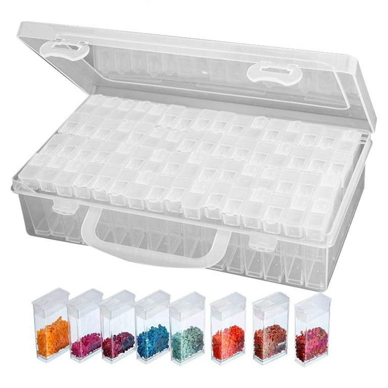Blulu 84 Grids Large Separate Diamond Painting Accessories Beads Organizer  DIY Diamond Painting Kit Bead Organizer Storage Box