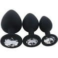 thumbnail image 4 of Black Silicone Anal Butt Plug Sex Toy Adult Small/Medium/Large Beginner Trainers, 4 of 7