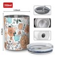 thumbnail image 4 of 12oz Coffee Tumblers Pioneer Flower Floral Print Pattern Stainless Steel Vacuum Insulated Travel Tumbler Coffee Cups Mug with Lid and Straw with Cleaning Brush for Cold & Hot Drinks, 4 of 5