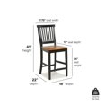 thumbnail image 3 of Home Styles Black Counter Stool with Oak Finished Seat, 3 of 8