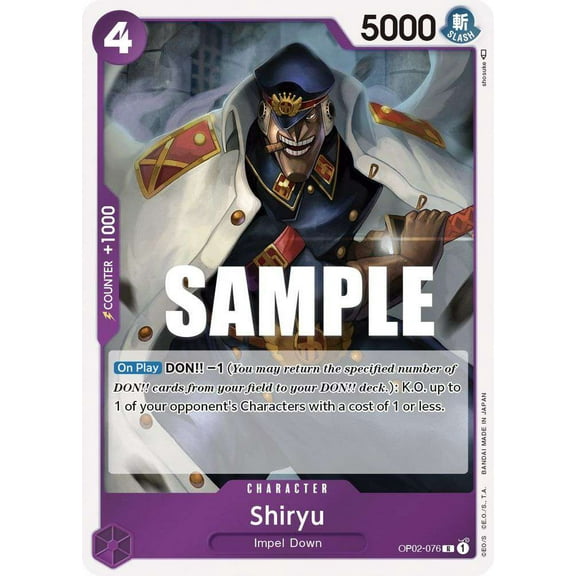 One Piece Paramount War Rare Shiryu OP02-076