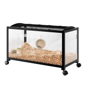 Cage à Souris en Plastique et Métal avec Roues, Habitat pour Petit Animal, Grande, Facile à Assembler, Convient à la Maison de Hamster Nain Syrien
