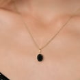 thumbnail image 3 of Gem Stone King 14K Yellow Gold Black Onyx Pendant Necklace | 2.00 Cttw | Gemstone December Birthstone | Oval 9X7MM | Gold Necklace for Women | With 18 inch Gold Chain, 3 of 6