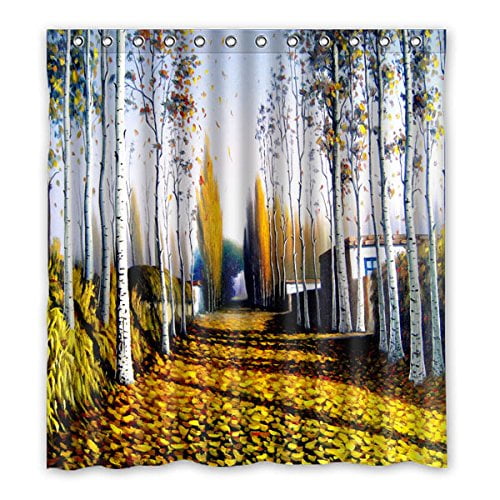 ABPHQTO patrón de pintura del otoño dorado Cortina de ducha Cortina de ducha impermeable 160x180 cm