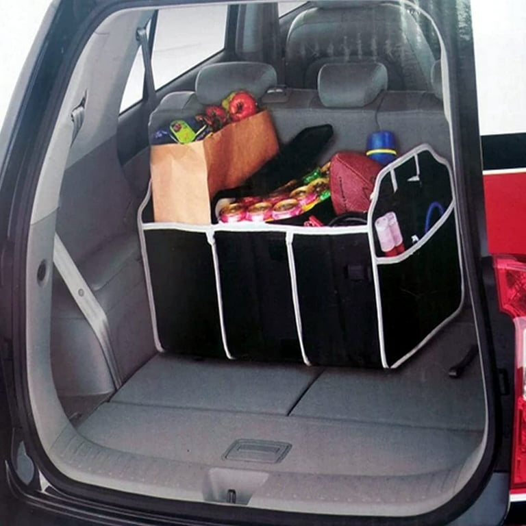 XWQ Car Trunk Storage Box Foldable Large Capacity Faux Leather Auto Boot  Stowing Tidying Organiser for Vehicle 