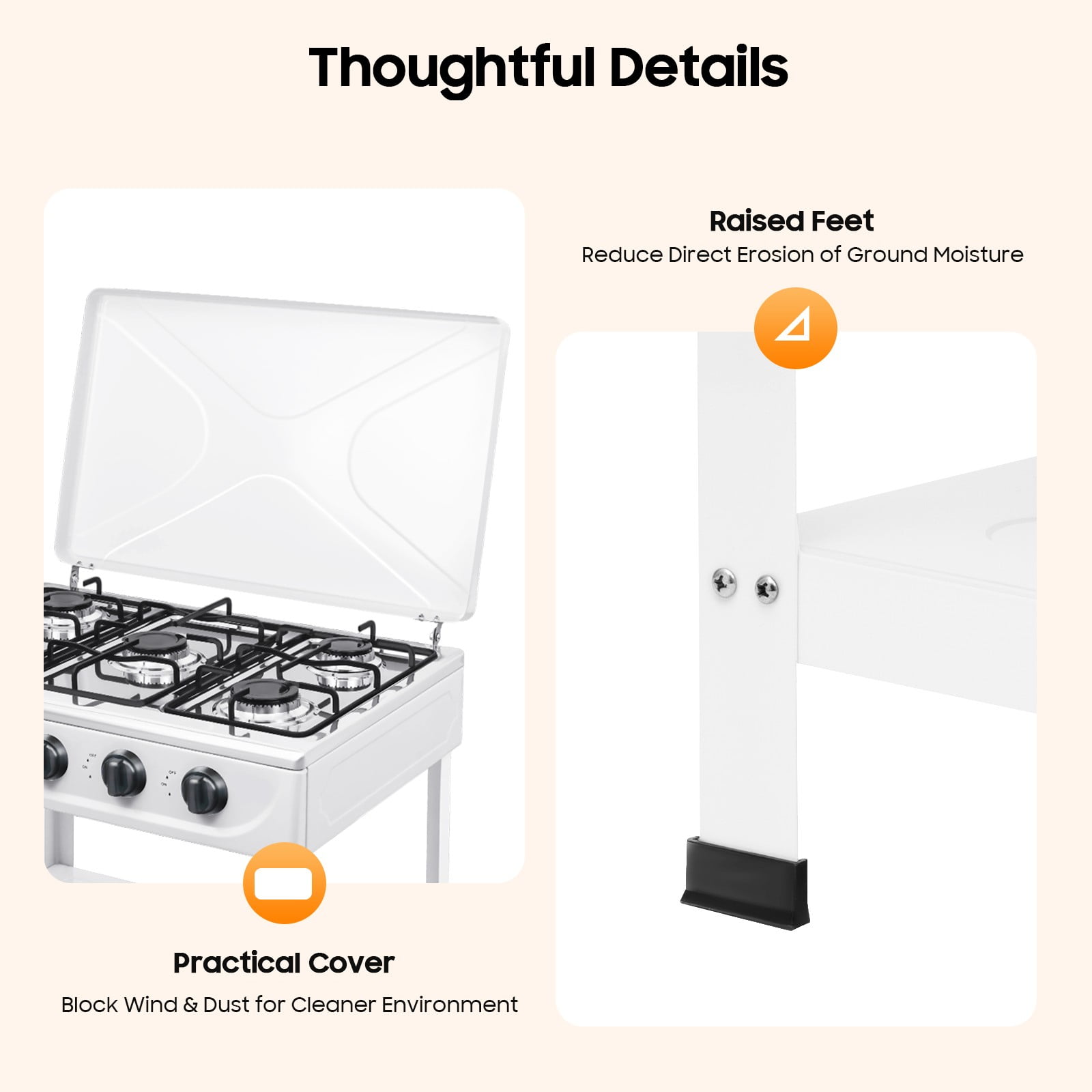 TFCFL Natural Gas Stove 5 Burners Portable Camping Stove 300000 BTU Outdoor Cooking Gas Stove with 2 Tier Rack