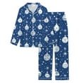 thumbnail image 4 of Nursing Pajama Sets – Button Up Cotton Lounge Sets for Women, Comfortable Sleepwear Women's Christmas Christmas Printed Button Pocket Long Sleeve Trousers Home Pajama Set, 4 of 5