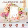 thumbnail image 4 of Vensio -6 Pack Vertical Acrylic Sign Holders 4x6 Inch with Gold Border, Elegant Table Number Stands for Weddings and Banquets, Clear Menu and Flyer Display Frames, 4 of 9