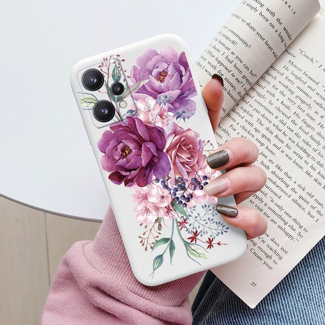 Case For Realme 9 4G 9 Pro Plus Cute Heart Flower Back Cover Soft Silicone Matte Protective Funda For OPPO Realme 9 Pro+ Bags