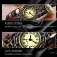 thumbnail image 4 of Vintage Handmade Leather Watch Leaf Ladies Ladies Wrap Around Quartz Watch Bracelet, 4 of 5
