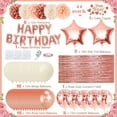 thumbnail image 4 of YANSION Birthday Decorations Women Rose Gold, Beige Rose Gold Birthday Balloons with Happy Birthday Banner Tablecloth Curtain Pompom Confetti Balloons, Girl Birthday Decorations, 4 of 9