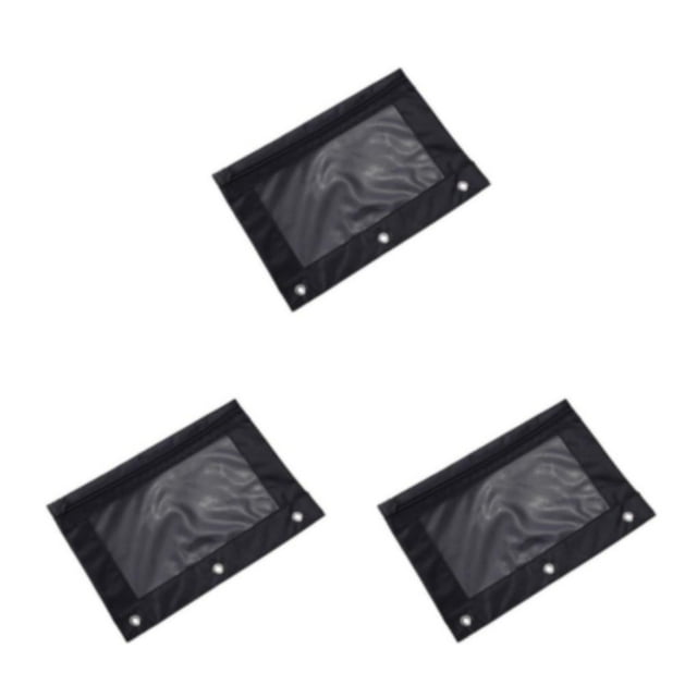 Baohd Convenient Pouch For Storing And Sorting Office Supplies Durable Zippered Pouch Black 3Set