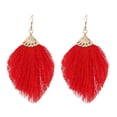 thumbnail image 1 of UN IMPRESCINDIBLE DE LA MODA: haga una declaración con nuestros elegantes aretes de plumas con flecos., 1 of 5