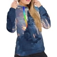 thumbnail image 5 of Yiaed Cloud Wolf Print Womens Casual Hoodies Crew Neck Long Sleeve Sweatshirts With Pocket Pullover Tops Women's Hooded Sweatshirt-Medium, 5 of 5