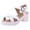 White, variant on Women's Platform Sandals Chunky Block Heels Ankle Strap Open Toe Slides Lug Sole Summer Vacation Walking Shoes White Size 6.5-7