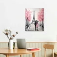 thumbnail image 2 of JEUXUS Abstract Paris Canvas Wall Art: Black White Eiffel Tower Hand Painted Oil Painting, Pink and Grey Picture Print Room Decor for Teen Girls Bedroom Bathroom 16x20 inch, 2 of 4