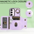 thumbnail image 3 of SaniMore for Samsung Galaxy S23 Plus (6.6" 2023) Case, PU Leather Skin Shockproof Bumper Flip Purse RFID Blocking Metal Ring Stand Shell, Card Holder Cash Pocket Anti-drop Cover, Purple, 3 of 17