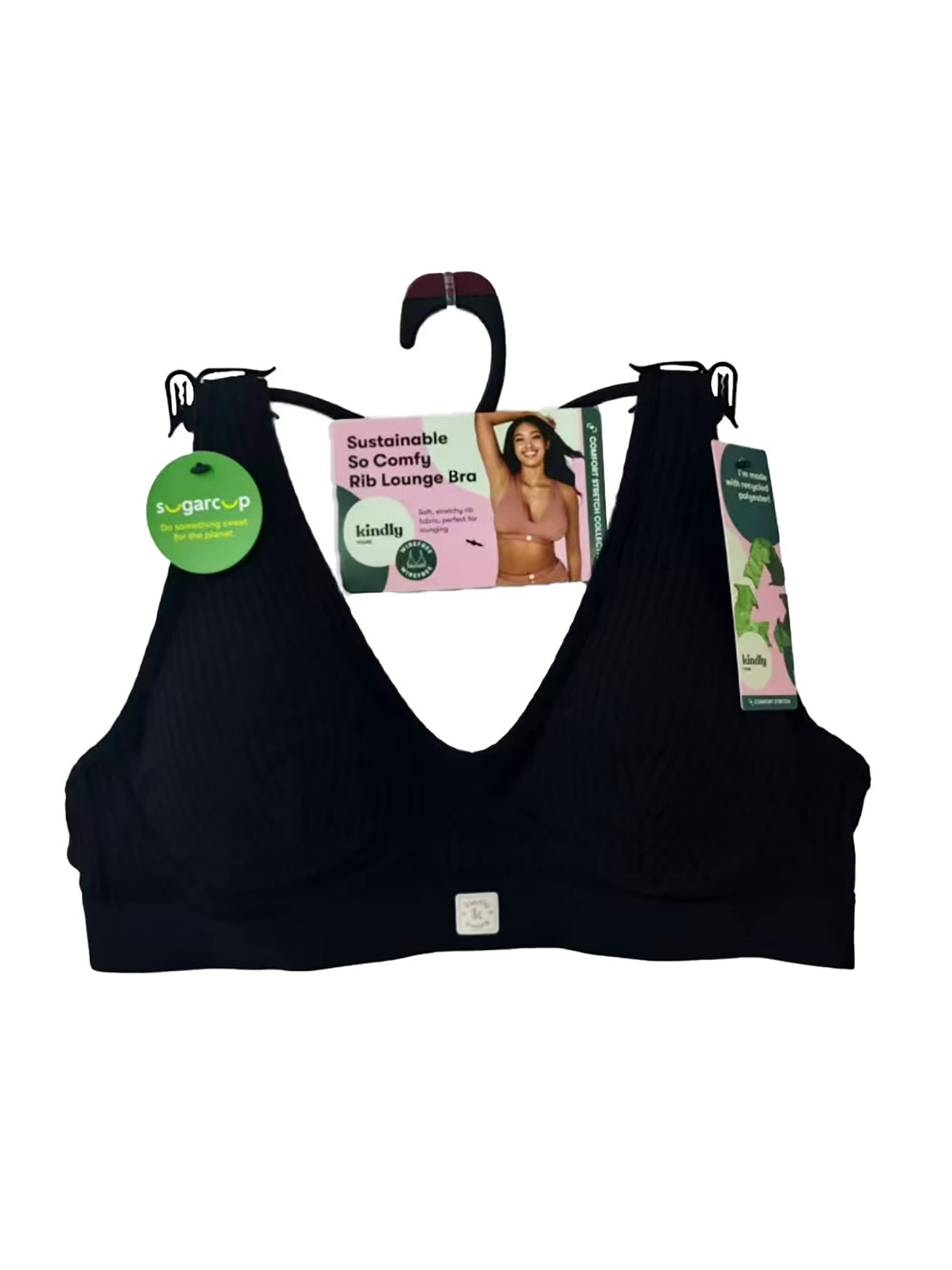 Kindly Yours Women’s So Comfy Wire-Free Rib Lounge Bra, Sizes S-XXXL