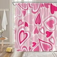 thumbnail image 2 of Valentine''s Day RV Shower Curtain Pink Heart Sweet Love Romantic Couple Woman Girl Abstract Small Stall Bathroom Home Curtain with Hooks,36" Wx70 H, 2 of 6