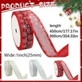 thumbnail image 3 of BINGLI 1 Inch Wide Christmas Wired Ribbon, Snowflake Organza Sheer Glitter Ribbon for Xmas Tree, Wreath, Party Decoration, Gift Wrapping, 2 Lengths Options Available, 3 of 4