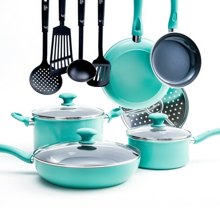 

Diamond Ceramic Non-stick 13 Cookware Set Turquoise