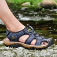 thumbnail image 6 of Lopsie Men's Outdoor Hiking Sandals Beach Sandals Leather Closed Toe Fisherman Sandal For Men, 6 of 12