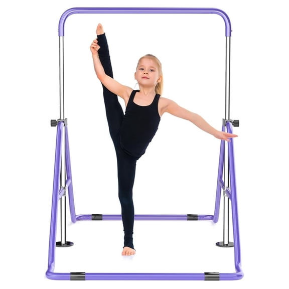 Gymnastics Bar with Mat Junior Kip Bar Gymnastic Horizontal Bar Height Adjustable, Foldable Gym Bar Monkey Bar for Kids