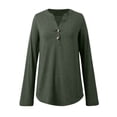 thumbnail image 3 of MHFRRA Camisa de Manga Larga, Informal, de Otoño, Cómoda, Suave y Básica, para Uso Diario. Verde Oscuro, 3 of 7