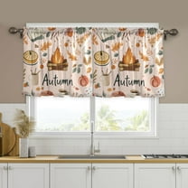 Yayeee Kitchen Curtains Set of 2 Light Filtering 57"x36" Over Sink Window Panels, Campfire Pattern