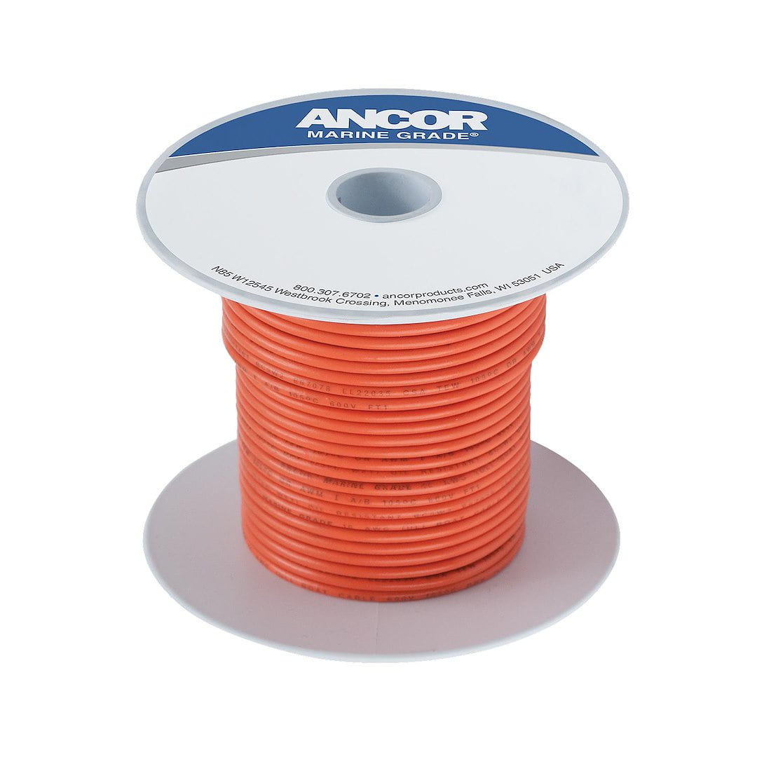 Ancor 102510 RV/ Boat Marine Grade Primary Electrical Wire #16 Gauge Orange 100'