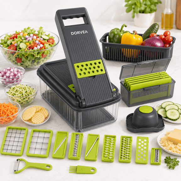 Dorvea 16-in-1 Vegetable Chopper and Slicer with Container