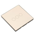 thumbnail image 1 of Interruptor De Luz Inteligente, AC80-260V/10A Interruptor Inteligente Triple Gold WiFi Interruptor Inteligente 86 Relés Control Táctil Alexa/Google Relé De Control De Voz, 1 of 8