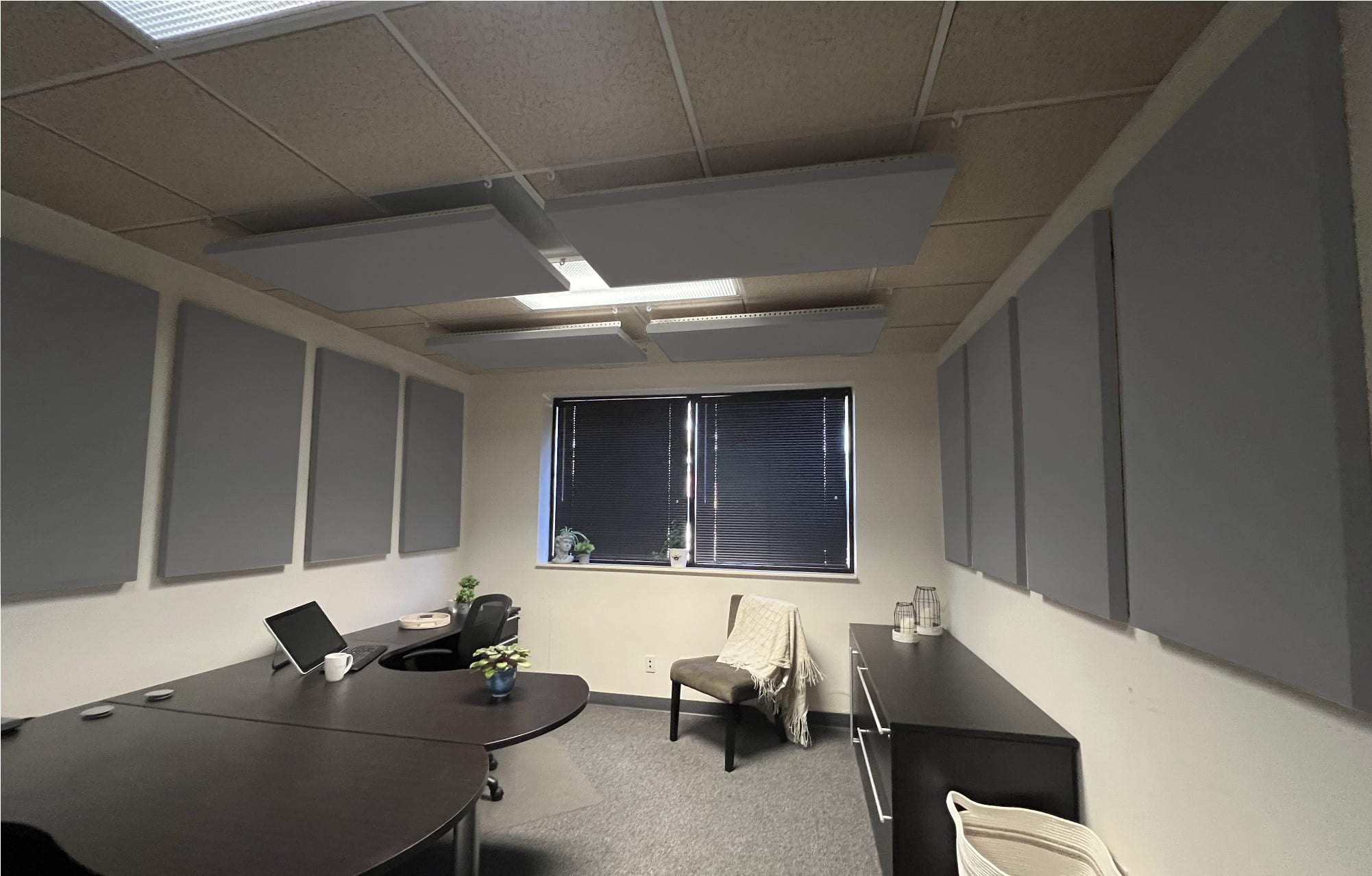 ATS Acoustics Home Office Residential Acoustic Treatment Room Kit Sound Absorbing Acoustic Panel 12 Pack for 250-380 Sq Ft (Charcoal)