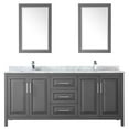 thumbnail image 2 of Wyndham Collection Daria 80" Square Sinks Wood Double Bathroom Vanity in Gray, 2 of 3
