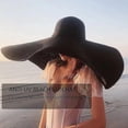 thumbnail image 4 of Sombrero de sol de playa gigante de gran tamaño, sombreros de playa flexibles para mujer, sombrero de paja de sol de ala ancha Extra grande y plegable para gorra de verano para mujer, 4 of 5